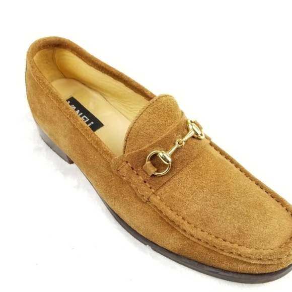 Vtg Gucci Like Van Eli Frolicca Horse Bits Brown Suede Loafers Sz 9M EUC - Picture 8 of 14